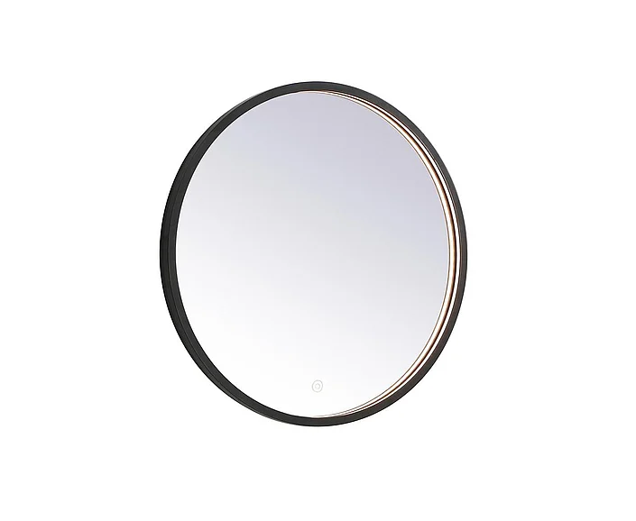 Elegant Pier 24 In. Led Mirror with Adjustable Color Temperature 3000K/4200K/6400K in Black MRE6024BK