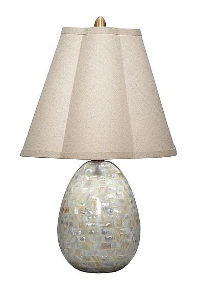 Jamie Young Jamie Young Capsule Mother of Pearl Table Lamp with Linen Shade 1CAPS-TLMOP