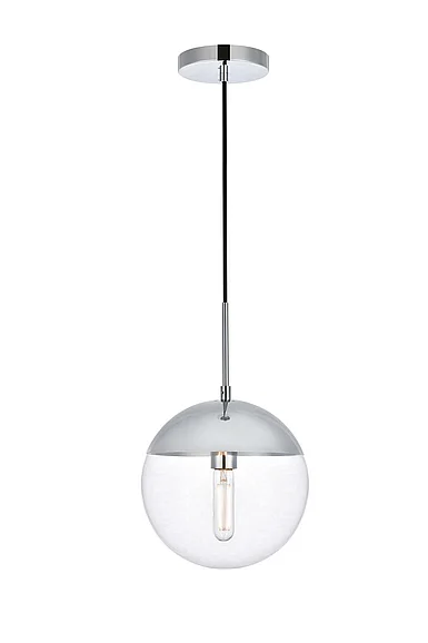 Elegant Eclipse 1 Light Chrome Pendant with Clear Glass LD6035C