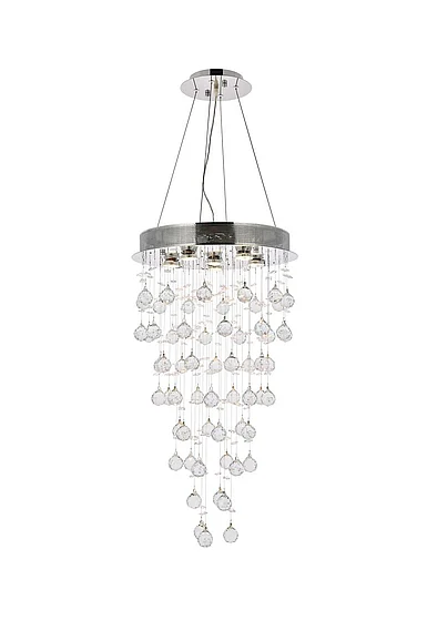 Elegant Galaxy 6 Light Chrome Pendant Clear Royal Cut Crystal V2006D18C/RC CLOSEOUT