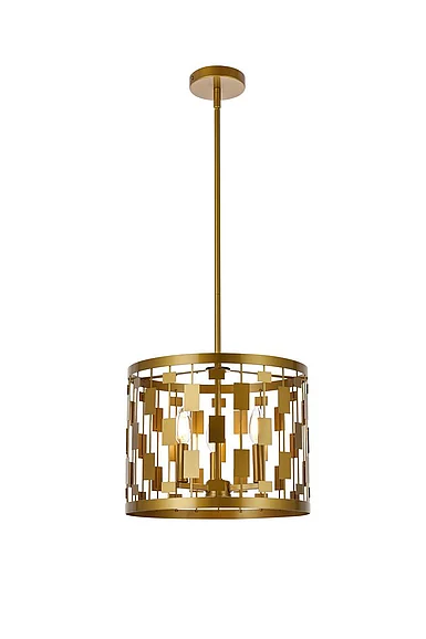 Elegant Levante 3 Lights Pendant in Brass LD7074D14BR CLOSEOUT