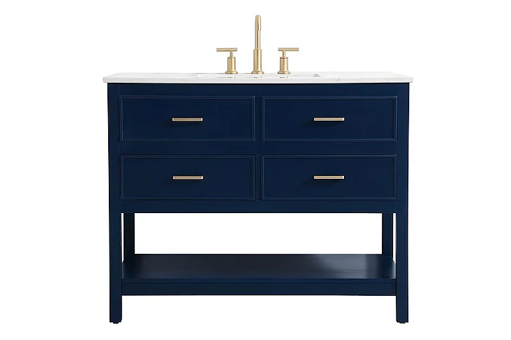 Elegant 42 In. Single Bathroom Vanity in Blue VF19042BL