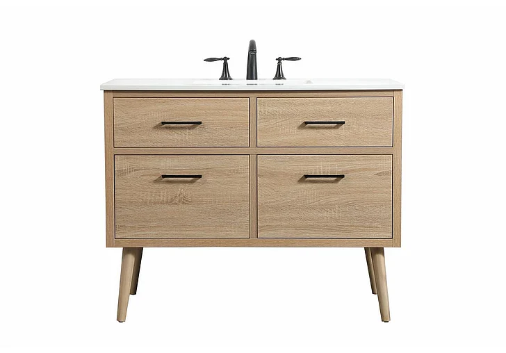 Elegant 42 In. Single Bathroom Vanity in Mango Wood VF41042MW CLOSEOUT