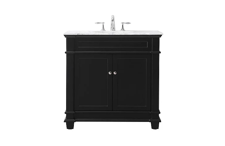 Elegant 36 In. Single Bathroom Vanity Set in Black VF50036BK