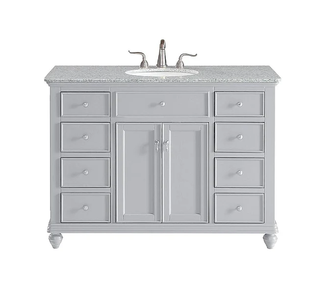 Elegant 48 In. Single Bathroom Vanity Set in Light Grey VF12348GR CLOSEOUT