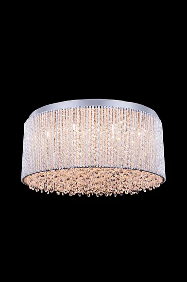Elegant Influx 12 Light Chrome Flush Mount Clear Royal Cut Crystal V2092F20C/RC CLOSEOUT