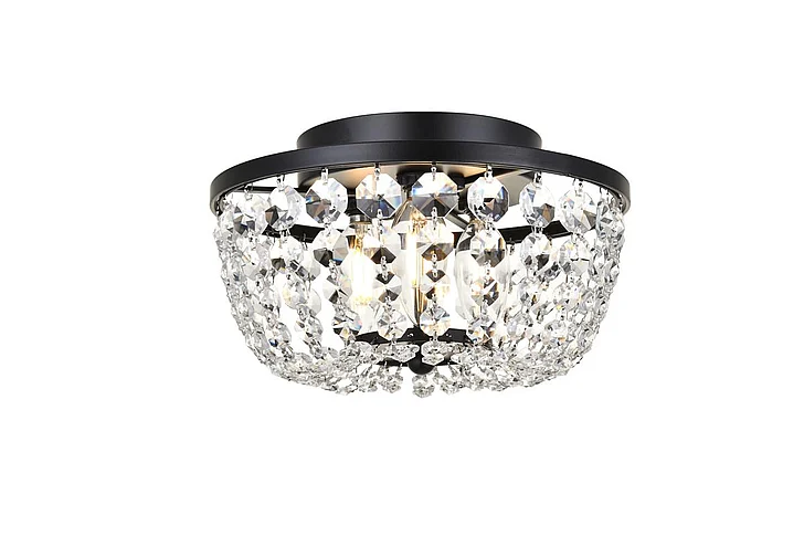 Elegant Cora 10 In. Flush Mount in Black 1109F10BK