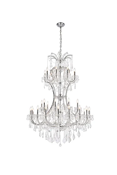 Elegant Maria Theresa 36 Light Chrome Chandelier Clear Royal Cut Crystal 2800D46C/RC