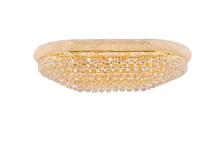 Elegant Primo 24 Light Gold Flush Mount Clear Royal Cut Crystal V1800F40SG/RC