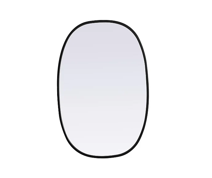 Elegant Metal Frame Oval Mirror 20X30 In. in Black MR2B2030BLK