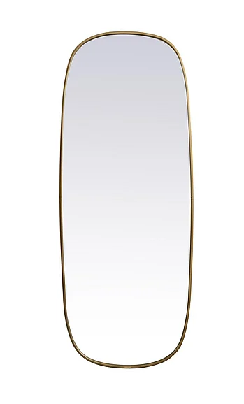 Elegant Metal Frame Oval Mirror 24X60 In. in Brass MR2B2460BRS