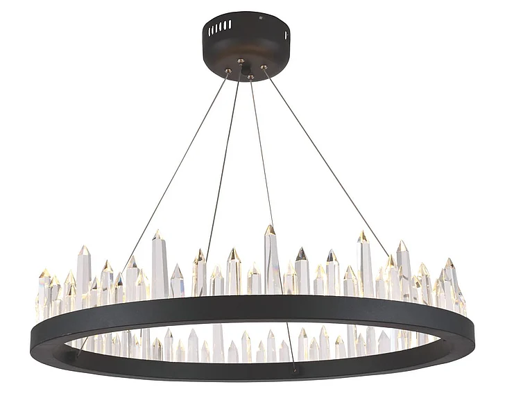 Elegant Malta 32 Light Satin Dark Grey Chandelier Clear Royal Cut Crystal 1705D26SDG