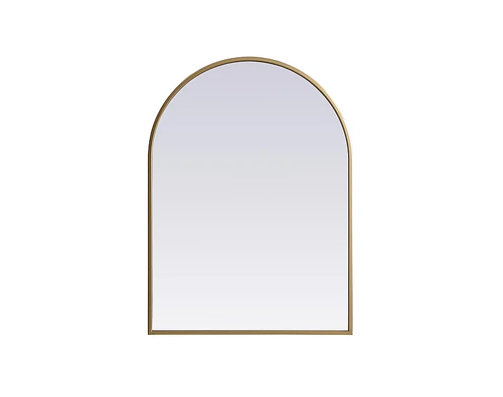 Elegant Metal Frame Arch Mirror 22X30 In. in Brass MR1A2230BRS