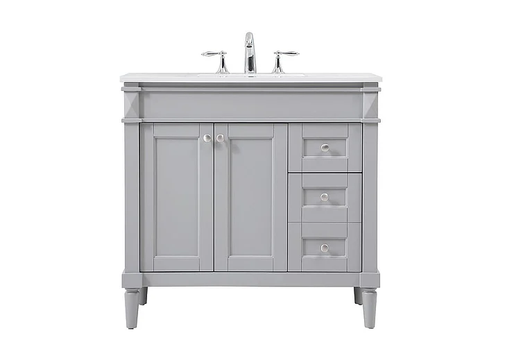 Elegant 36 In. Single Bathroom Vanity in Grey VF31836GR