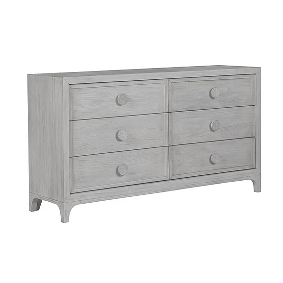 Modus Furniture Boho Chic Dresser in Washed White 1JQ982