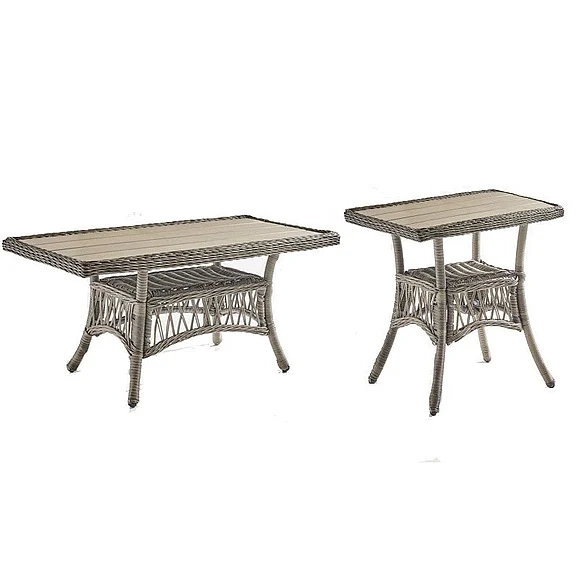 South Sea Outdoor Westbay 2pc Occasional Living Room Set Poly Top in Slate Frame