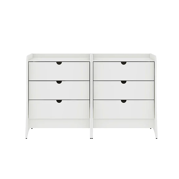 Manhattan Comfort Coney 28" Nightstand in White (3-Drawer) - Set of 2 2-182GMC1