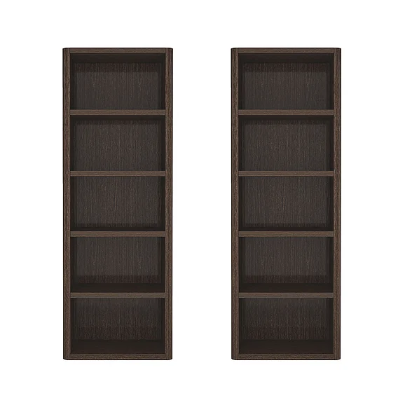 Manhattan Comfort Rivington 28" Open Bookcase in Dark Walnut - Set of 2 2-BC003-BR