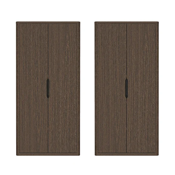 Manhattan Comfort Rivington 38" Bookcase Cabinet in Walnut - Set of 2 2-BC004-BR