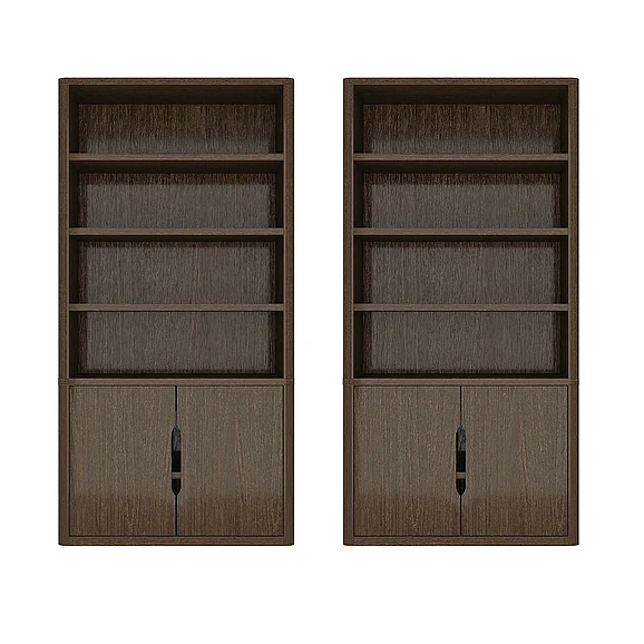 Manhattan Comfort Rivington 40" Bookcase Cabinet in Walnut - Set of 2 2-BC006-BR