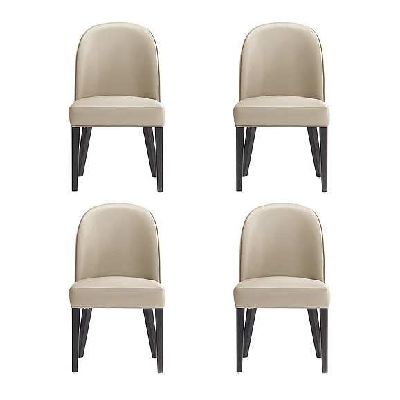 Manhattan Comfort Hillman Wood Upholstered Dining Chair in Sand - Set of 4 2-DC087-SD