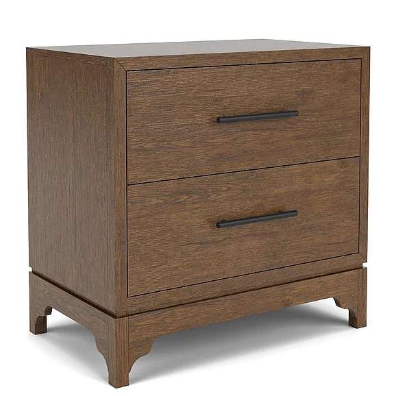 Riverside Furniture Calhoun 2-Drawer Nightstand in Whiskey Oak 61769