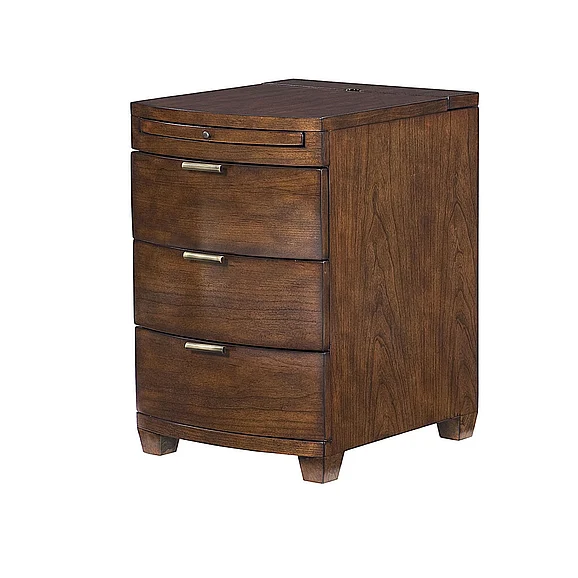 Hammary Chairsides Bowfront Chairside Table in Rich Cherry 200-019