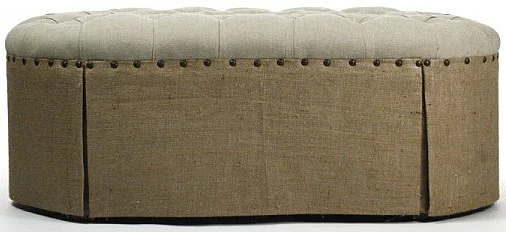 Zentique #200 Tufted Ottoman in Beige