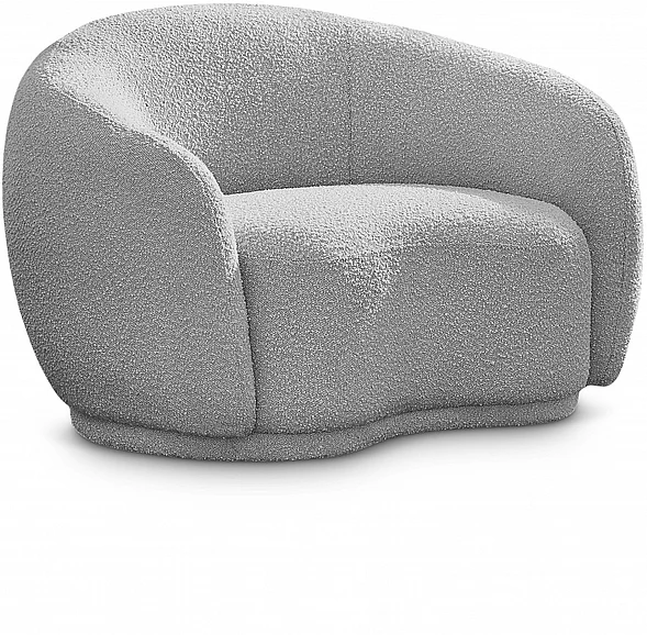 Meridian Hyde Boucle Fabric Chair in Grey Boucle Fabric 693Grey-C