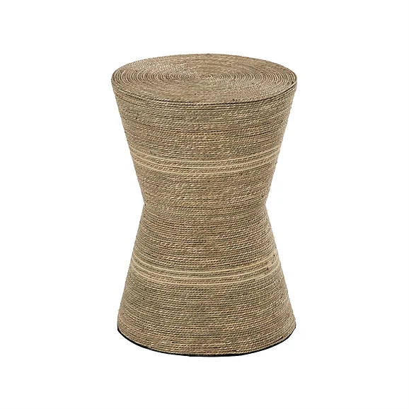 UMA Seagrass Handmade Woven Side End Accent Table with Hourglass Shape in Brown 20017
