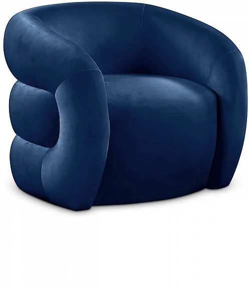 Meridian Roxbury Velvet Accent Chair in Navy Velvet 525Navy