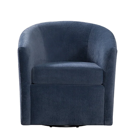 Comfort Pointe Odessa Barrel Style Swivel Accent Chair in Navy Performance Fabric 2004-04