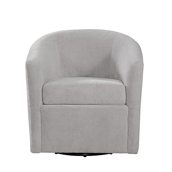 Comfort Pointe Odessa Barrel Style Swivel Accent Chair in Light Gray Performance Fabric 2004-35