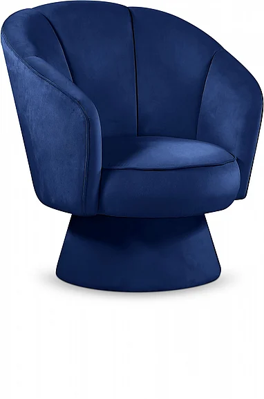 Meridian Swanson Velvet Accent Chair in Navy Velvet 545Navy-C