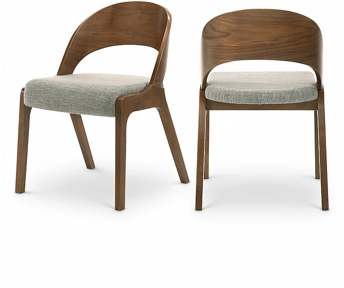 Meridian Woodson Linen Textured Dining Chair in Grey Linen Textured Fabric 868Grey-C