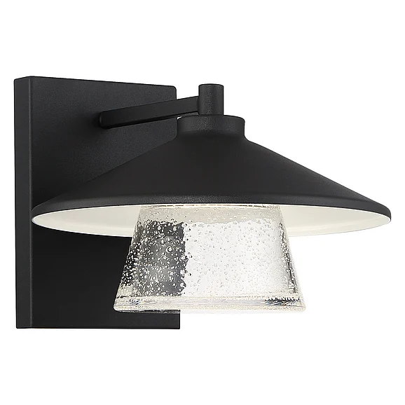 Access Lighting Silo Outdoor LED Wall Mount in Black/Seeded Glass 20060LEDDMG-BL/SDG