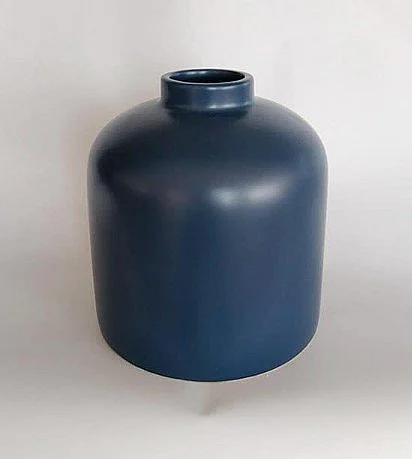 Uma Dark Blue Ceramic Wide Decorative Vase (Set of 2) 20080
