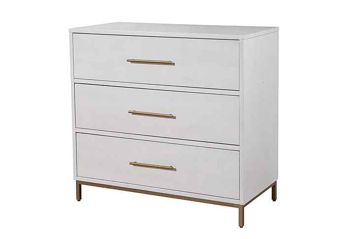 Alpine Furniture Madelyn Three Drawer Small Chest in White 2010-04