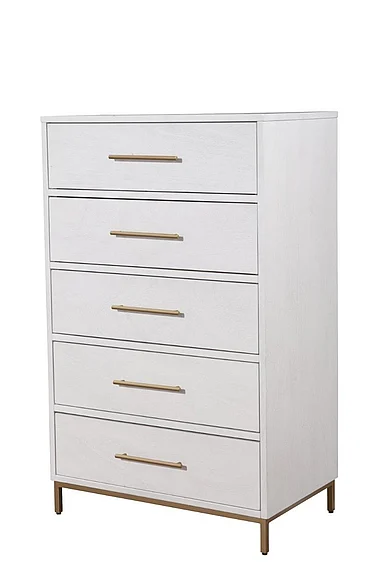 Alpine Furniture Madelyn Five Drawer Chest in White 2010-05