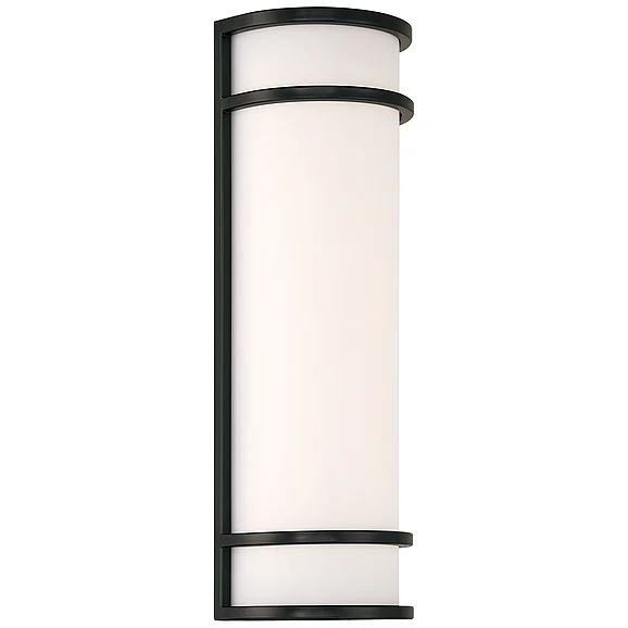 Access Lighting Cove Dual Voltage Dual Voltage Outdoor LED Wall Mount in Black/Acrylic Lens 20106LEDMG-BL/ACR