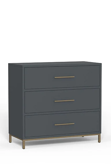 Alpine Furniture Madelyn Three Drawer Small Chest in Slate Gray in Slate Gray 2010G-04