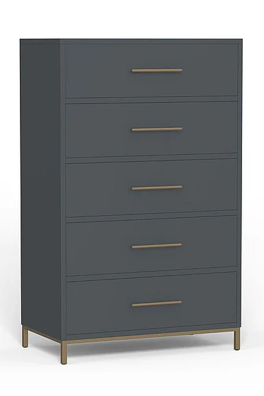 Alpine Furniture Madelyn Five Drawer Chest in Slate Gray in Slate Gray 2010G-05