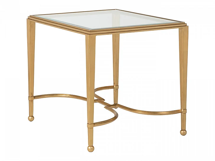 Artistica Home Metal Designs Sangiovese Rectangular End Table in Gold 2011-959-48