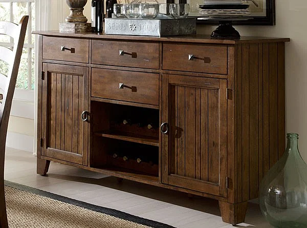 Toluca Wide Server in Rustic Amber TOLRA9010