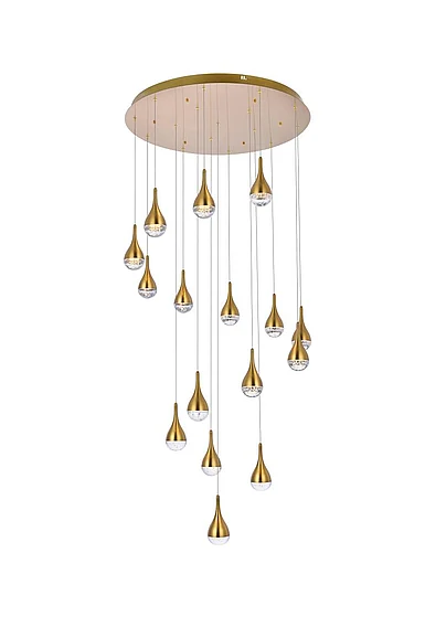 Elegant Amherst 36 In. Led Chandelier in Satin Gold 3816D36SG