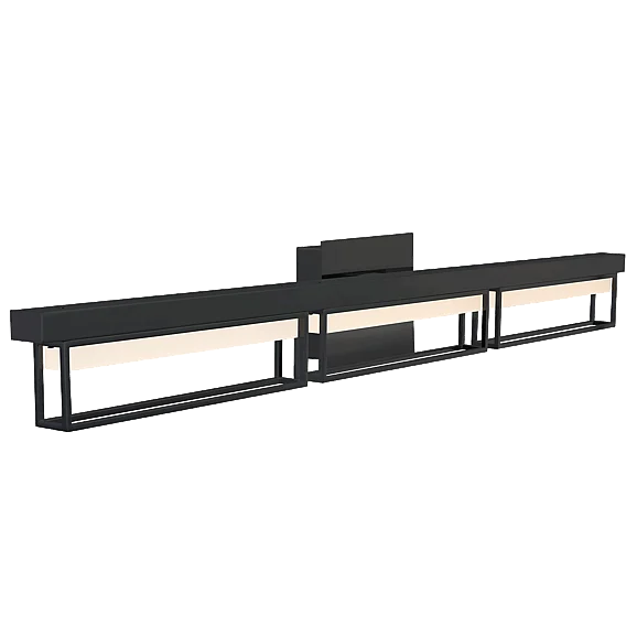 Abra Large Framed Vanity with Frosted Glass in Black 20131WV-BL-Pane