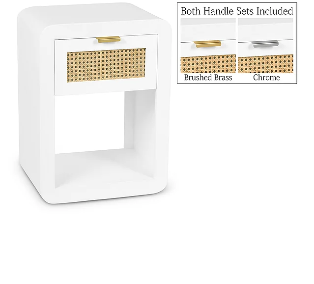 Meridian Langham Nightstand in White 849White-NS