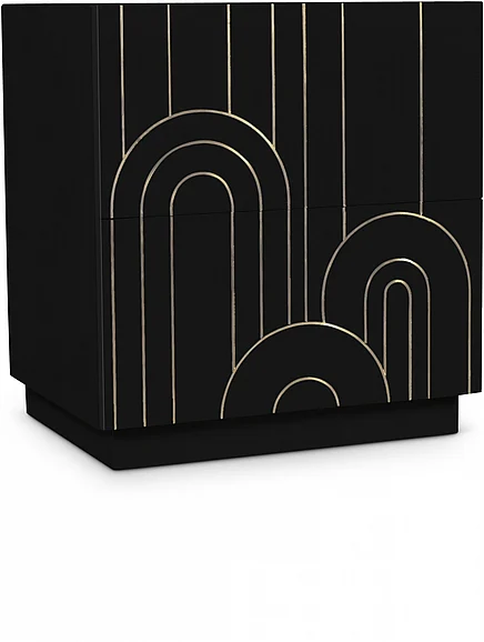 Meridian Turin Nightstand in Black 895Black-NS