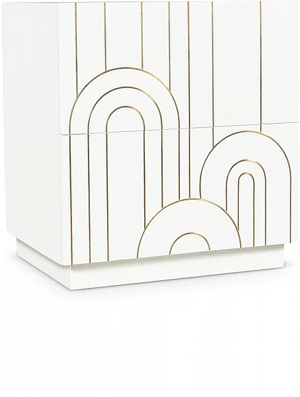 Meridian Turin Nightstand in White 895White-NS