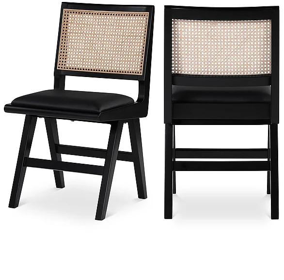 Meridian Abby Side Chair in Black Faux Leather 897Black-SC